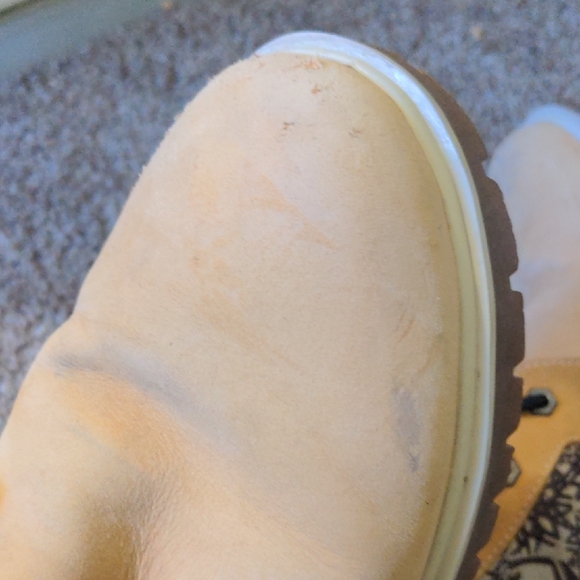 Timberland Tan and Brown Combat Boots with Paisley Accent - Picture 5 of 6